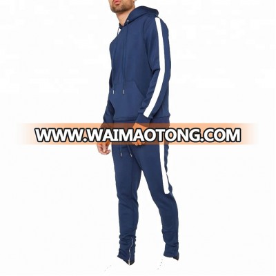 wholesale gym wear contrast hoodies and pants men sports tracksuit